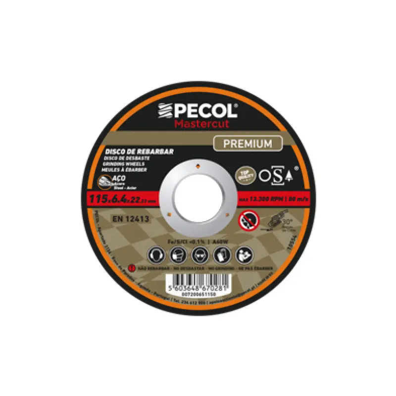 Disco de Rebarbar Aço Premium 125x6,5 - PECOL Disco de Rebarbar Aço Premium 125x6,5 - PECOL