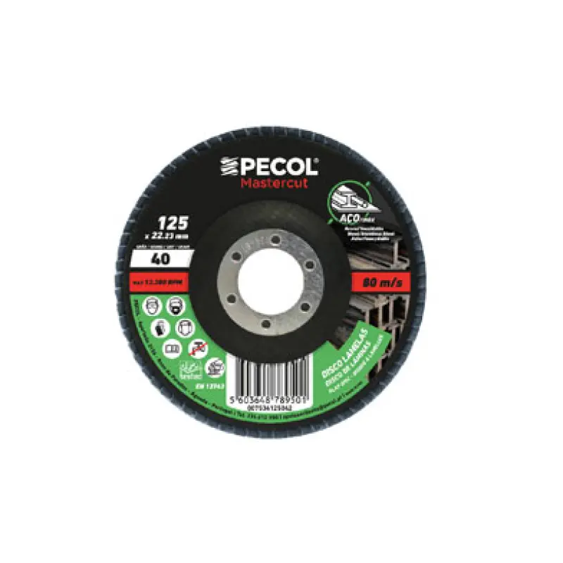 Disco Lamelas Zircónio 115x120 PECOL MASTERCUT Disco Lamelas Zircónio 115x120 PECOL MASTERCUT