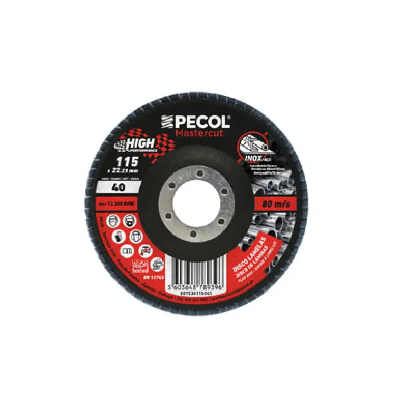 Disco Lamelas Zircónio High Performance 125x60 PECOL MASTERCUT Disco Lamelas Zircónio High Performance 125x60 PECOL MASTERCUT