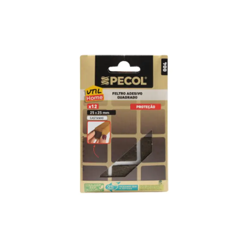 Feltro Adesivo Quadrado Castanho 25x25mm PECOL UtilHome Feltro Adesivo Quadrado Castanho 25x25mm PECOL UtilHome
