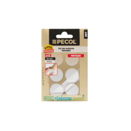 Feltro Adesivo Redondo Branco 26mm PECOL UtilHome Feltro Adesivo Redondo Branco 26mm PECOL UtilHome