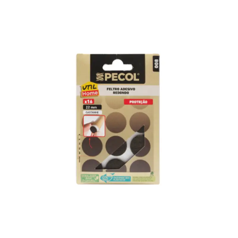 Feltro Adesivo Redondo Castanho 26mm PECOL UtilHome Feltro Adesivo Redondo Castanho 26mm PECOL UtilHome