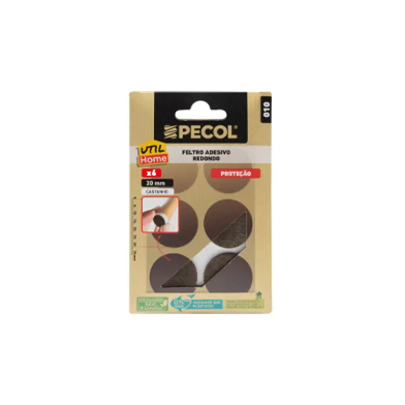Feltro Adesivo Redondo Castanho 30mm PECOL UtilHome Feltro Adesivo Redondo Castanho 30mm PECOL UtilHome