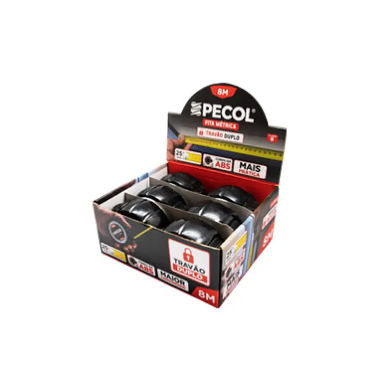 Fita Métrica 2 Stop 5 mt x 19mm PECOL - Caixa expositora Fita Métrica 2 Stop 5 mt x 19mm PECOL - Caixa expositora