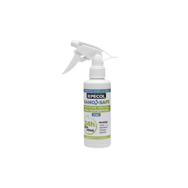 P386 Protetor Virucida Multisuperfícies 24h NANOSAFE 180ml PECOL P386 Protetor Virucida Multisuperfícies 24h NANOSAFE 180ml PECOL