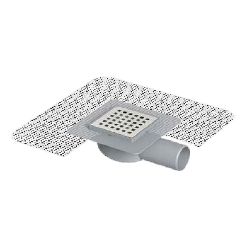 Ralo Sifonado 100x100x50mm horizontal com flange PECOL Ralo Sifonado 100x100x50mm horizontal com flange PECOL