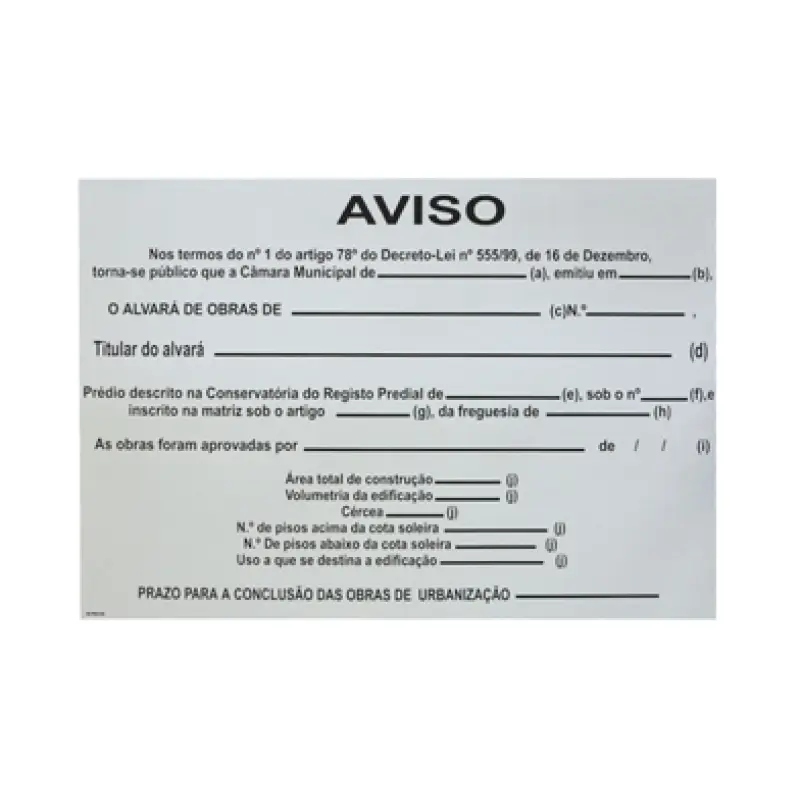 Sinal Licenciamento Obra 1000x700 PECOL Sinal Licenciamento Obra 1000x700 PECOL