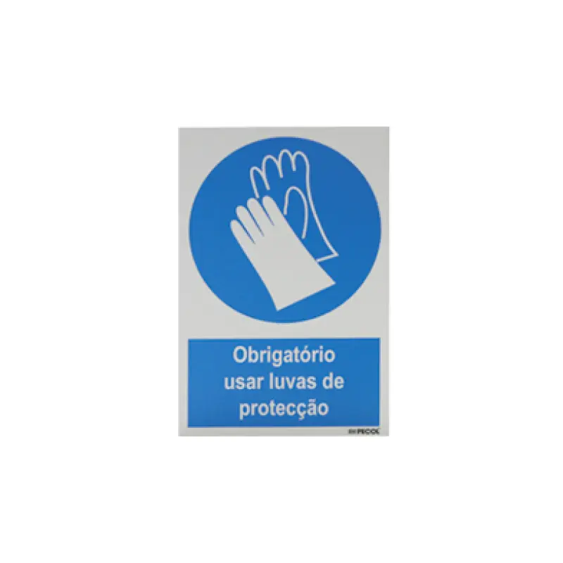 Sinal Obrigatório luvas segurança 200x300 PECOL Sinal Obrigatório luvas segurança 200x300 PECOL