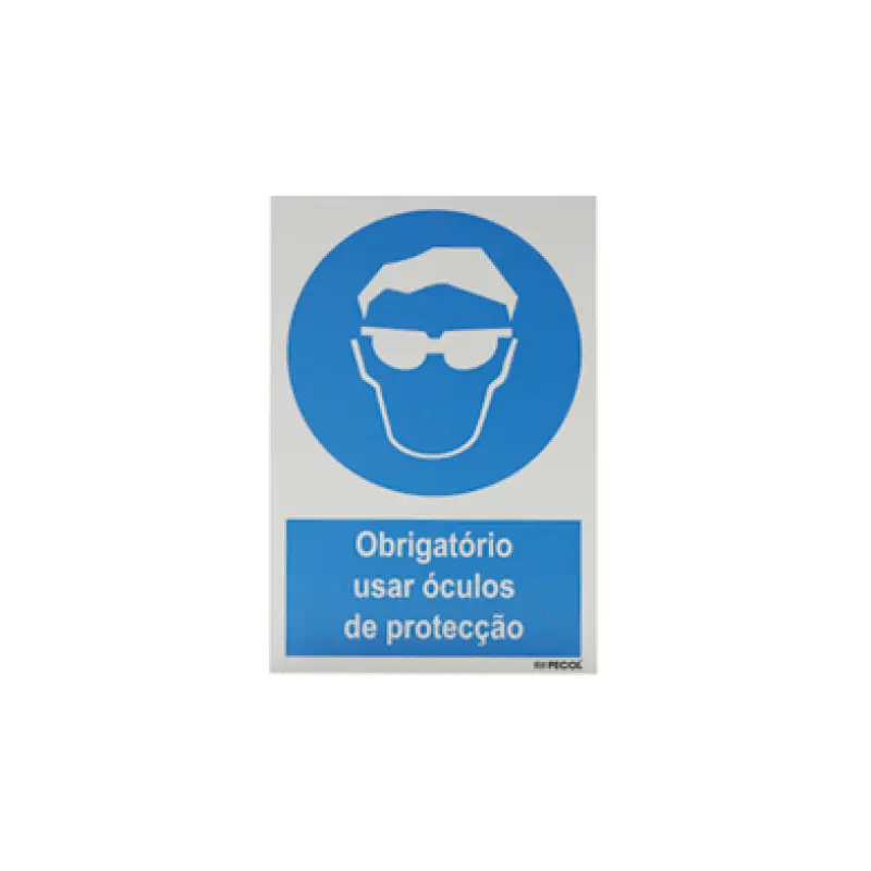 Sinal Obrigatório óculos de segurança 200x300 PECOL Sinal Obrigatório óculos de segurança 200x300 PECOL