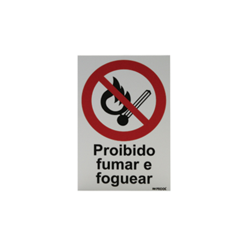 Sinal proibido fumar e foguear 200x300 PECOL Sinal proibido fumar e foguear 200x300 PECOL