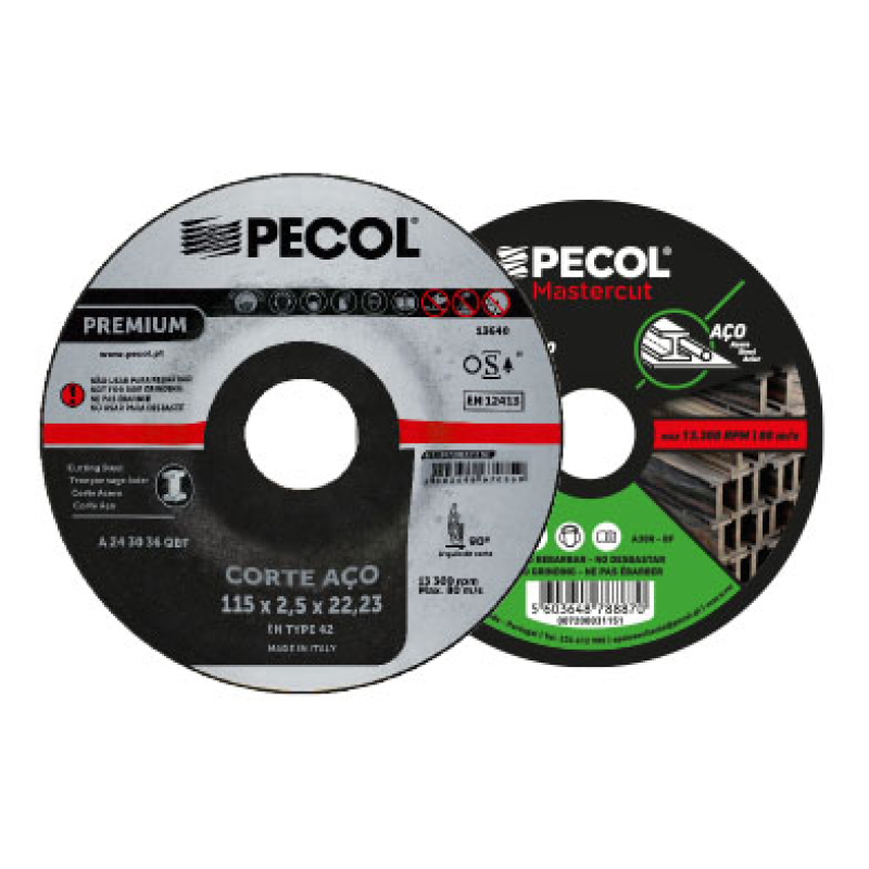 Disco de Corte Aço 115x3,2 - PECOL MASTERCUT Disco de Corte Aço 115x3,2 - PECOL MASTERCUT
