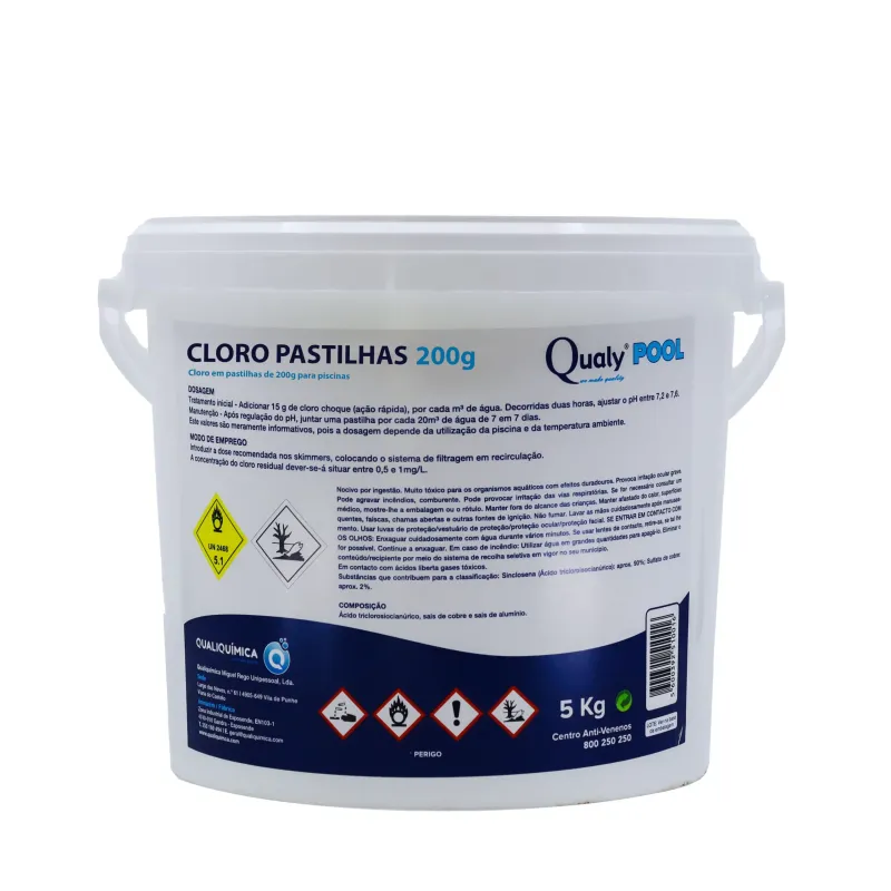 Cloro Pastilhas 200g 5Kg Cloro Pastilhas 200g 5Kg