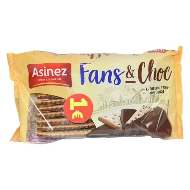 ASINEZ BOLACHA ABANICOS FANS & CHOC 200GRS ASINEZ BOLACHA ABANICOS FANS & CHOC 200GRS