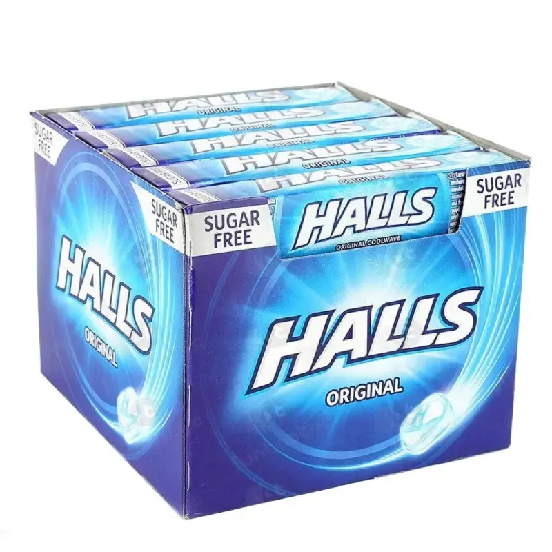 CONJ.20 PACOTES CARAMELOS HALLS ORIGINAL S/AÇUCAR 32GRS CONJ.20 PACOTES CARAMELOS HALLS ORIGINAL S/AÇUCAR 32GRS