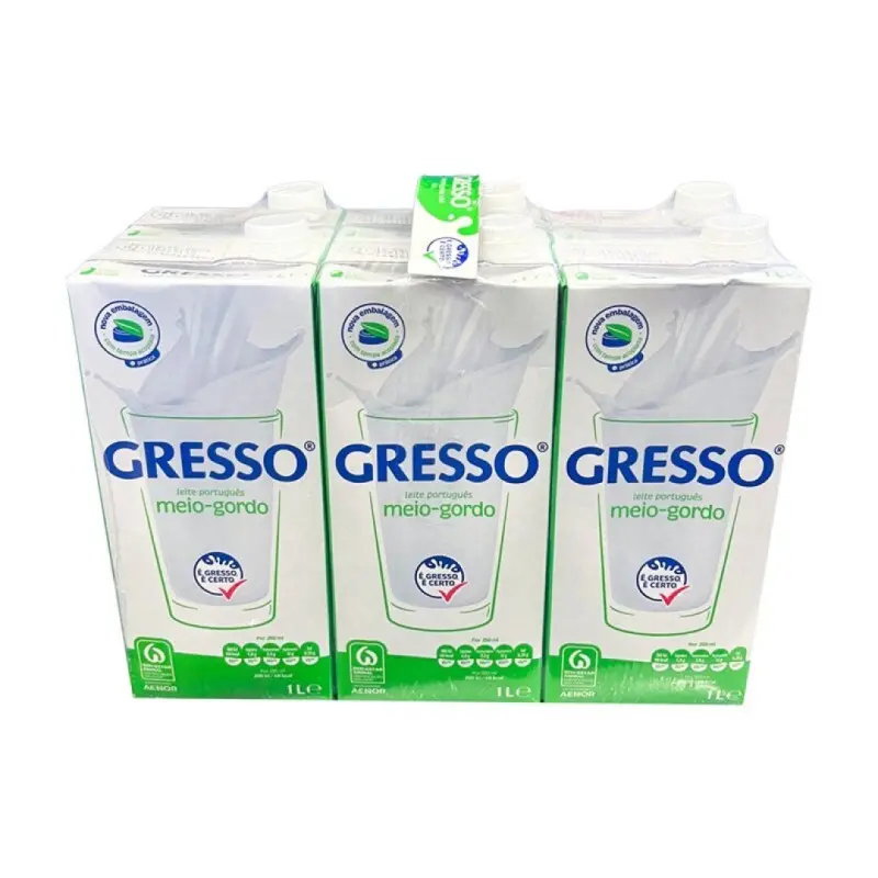 GRESSO CONJ.6 PACOTES LEITE MEIO GORDO 1LT(6*1LT) GRESSO CONJ.6 PACOTES LEITE MEIO GORDO 1LT(6*1LT)