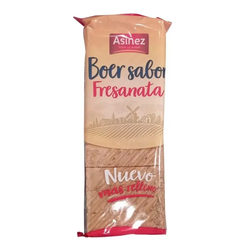ASINEZ BOER SABOR BOLACHA WAFFER FRESANATA 280GRS ASINEZ BOER SABOR BOLACHA WAFFER FRESANATA 280GRS
