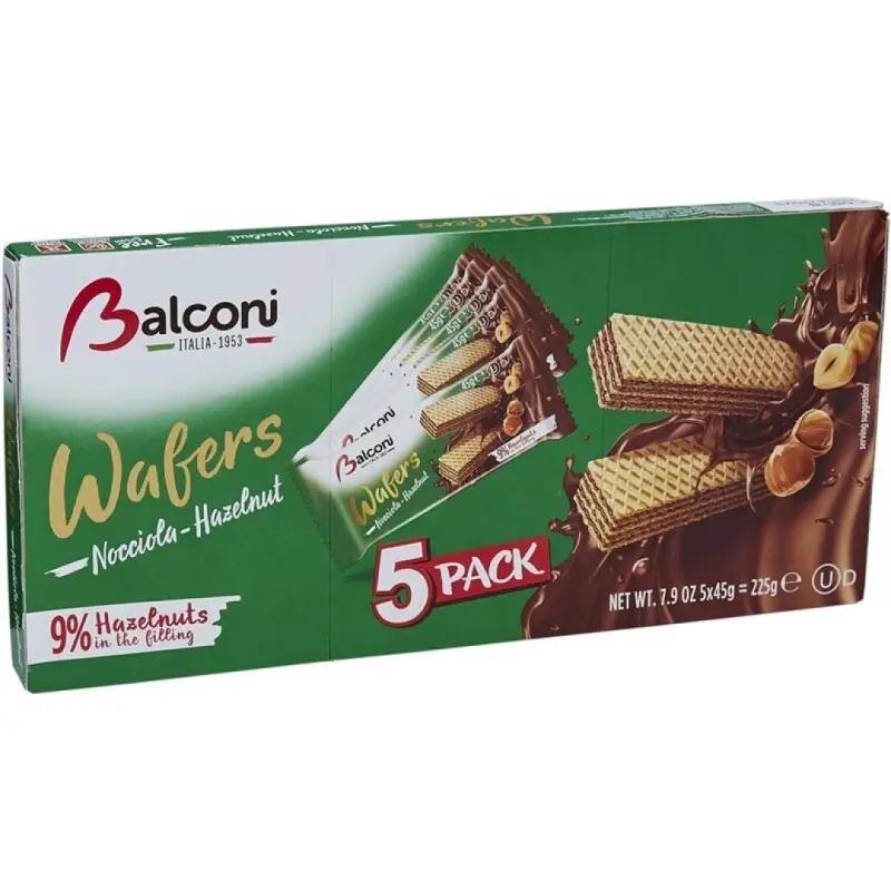 BALCONI BOLACHA WAFERS NOCCIOLA E AVELA 225GRS BALCONI BOLACHA WAFERS NOCCIOLA E AVELA 225GRS