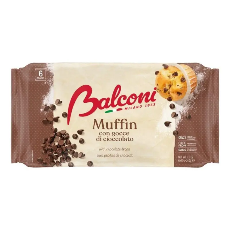 BALCONI MUFFIN C/ PEPITAS DE CHOCOLATE 240GRS BALCONI MUFFIN C/ PEPITAS DE CHOCOLATE 240GRS