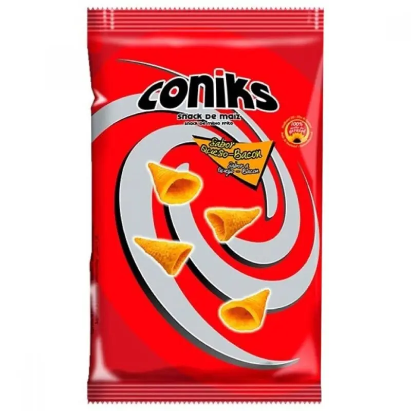 CONIKS SNACK MILHO FRITO SABOR QUEIJO/BACON 120GRS CONIKS SNACK MILHO FRITO SABOR QUEIJO/BACON 120GRS
