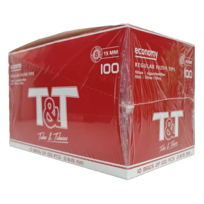 CONJ. 10 SACOS C/100 FILTROS 8MM LONGO T&T T&TS100F8MML CONJ. 10 SACOS C/100 FILTROS 8MM LONGO T&T T&TS100F8MML