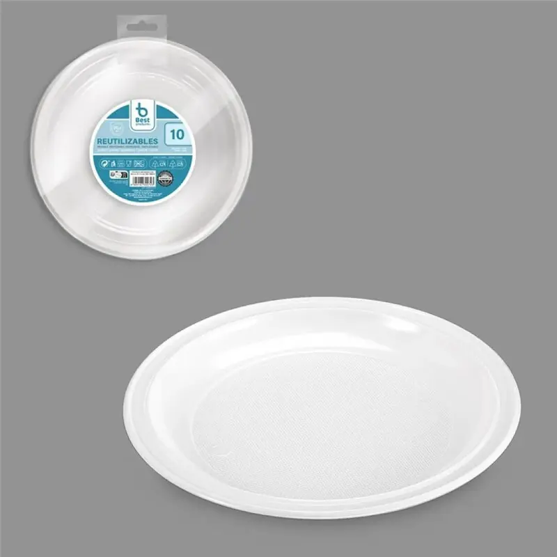 PRATO RASO BRANCO 20.5CM REUTILIZAVEL PACK 10UN PRATO RASO BRANCO 20.5CM REUTILIZAVEL PACK 10UN