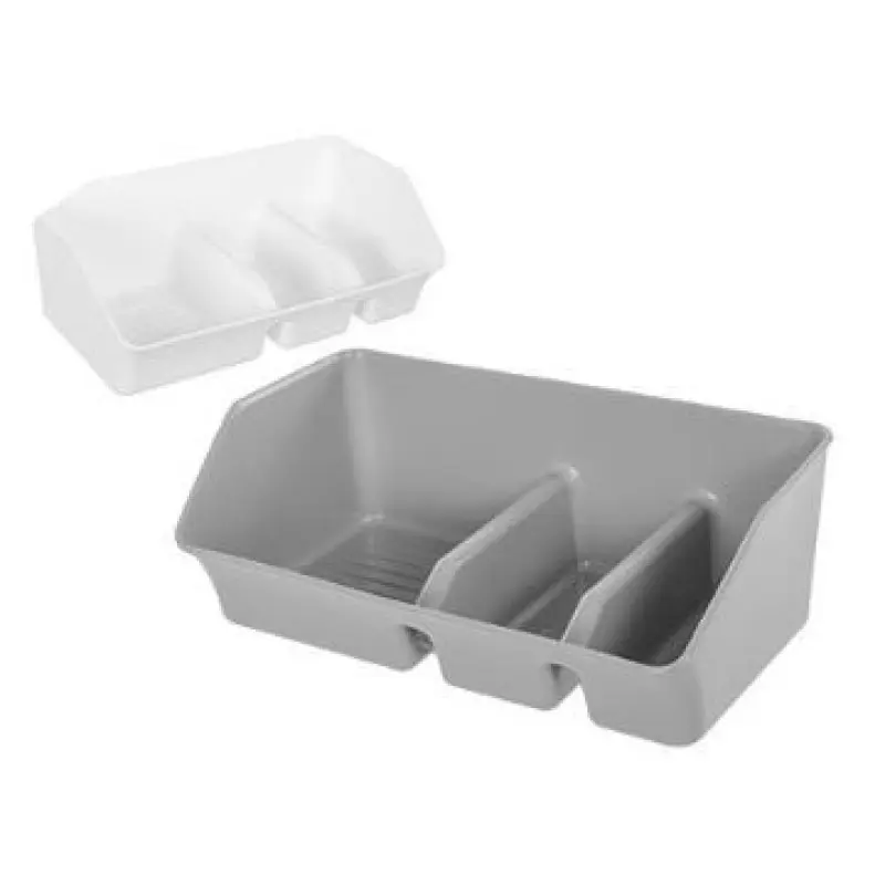 SUPORTE PLASTICO P/ESFREGOES BRANCO/CINZA REF.11142 SUPORTE PLASTICO P/ESFREGOES BRANCO/CINZA REF.11142