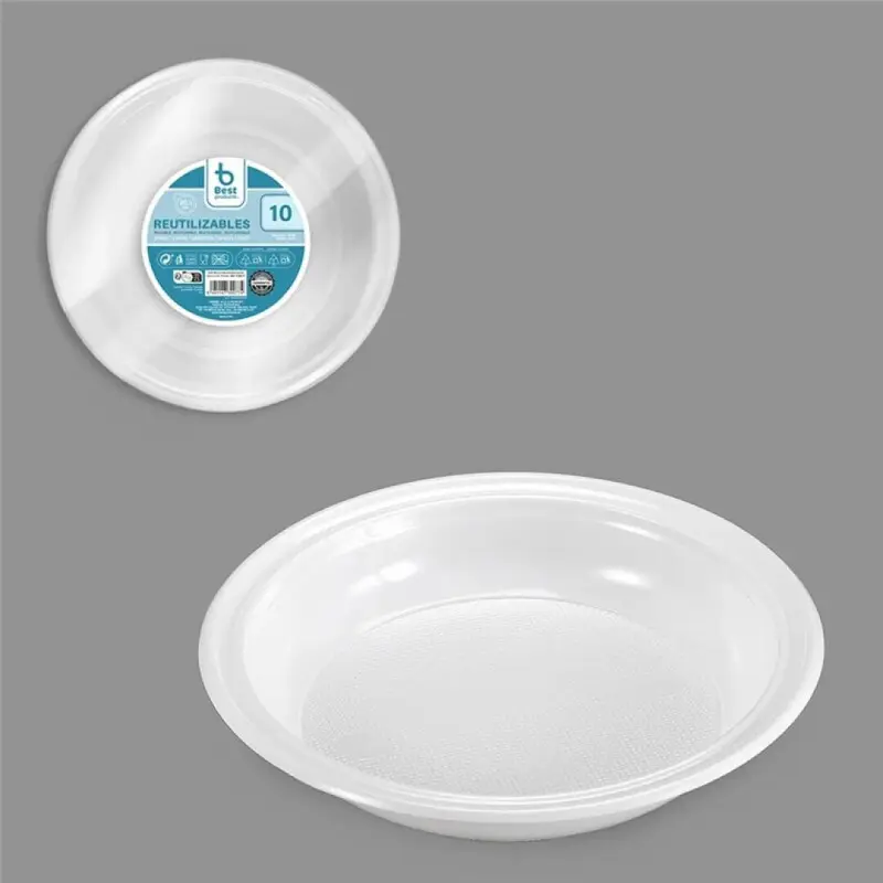 PRATO SOPA BRANCO 20.5CM REUTILIZAVEL PACK 10UN PRATO SOPA BRANCO 20.5CM REUTILIZAVEL PACK 10UN