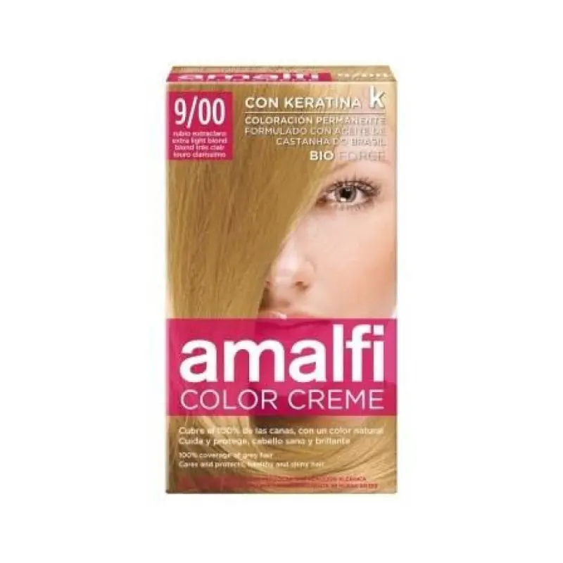 AMALFI TINTA CABELO LOURO EXTRA CLARO Nº9/00 50ML AMALFI TINTA CABELO LOURO EXTRA CLARO Nº9/00 50ML - SM-41.4679