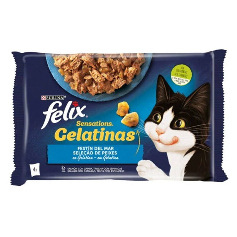 FELIX GELATINAS SALMAO CAMARAO TRUTA ESPINAFRES 4 85G FELIX GELATINAS SALMAO CAMARAO TRUTA ESPINAFRES 4 85G