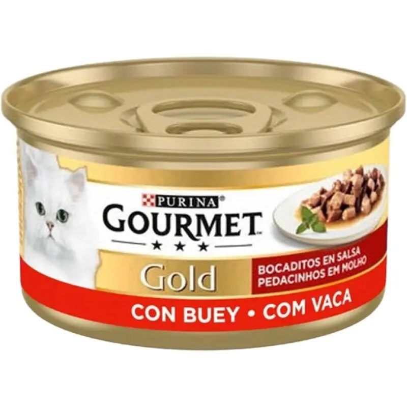 PURINA GOURMET GOLD CONJ.24 LATAS COMIDA GATO C/ VACA 85GR PURINA GOURMET GOLD CONJ.24 LATAS COMIDA GATO C/ VACA 85GR