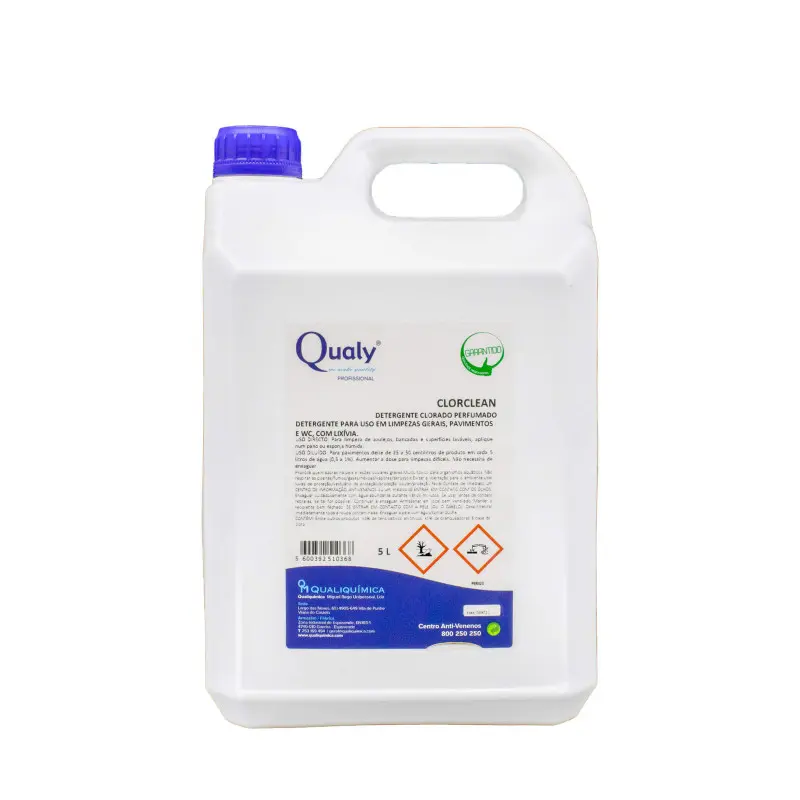 Clorclean – Detergente Clorado Perfumado - 5L - QQ-DHC01050 Clorclean – Detergente Clorado Perfumado - 5L - QQ-DHC01050
