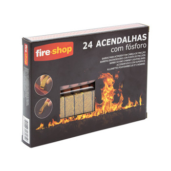 Acendalhas ecológicas Fireshop 24 cubos com fósforo Acendalhas ecológicas Fireshop 24 cubos com fósforo