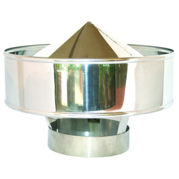 Chapéu parede simples 150 mm com tapa vento