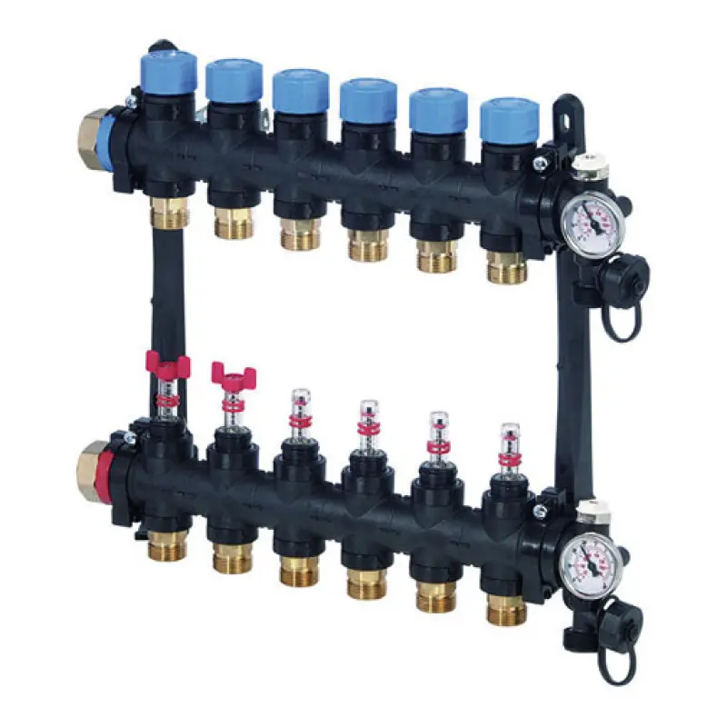 Coletor Uponor Vario M 6 saídas com caudalímetro Coletor Uponor Vario M 6 saídas com caudalímetro