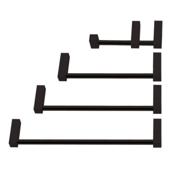 Conjunto toalheiros 4 peças quadradas preto