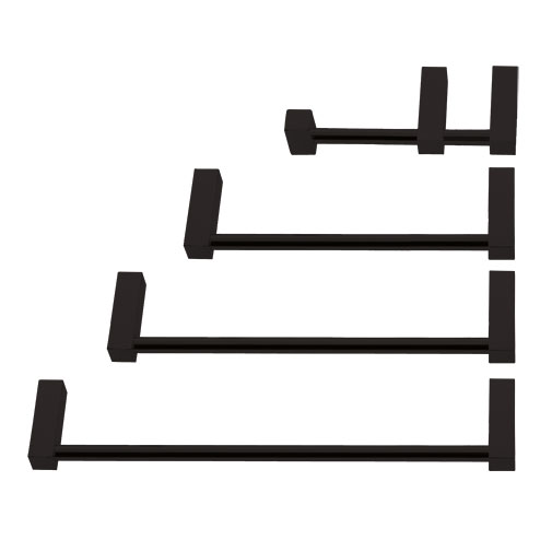 Conjunto toalheiros 4 peças quadradas preto Conjunto toalheiros 4 peças quadradas preto