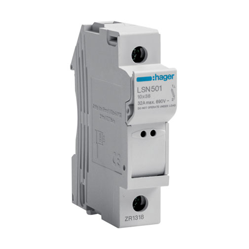 Corta-circuitos seccionador Hager 1P 125 A 2M Corta-circuitos seccionador Hager 1P 125 A 2M