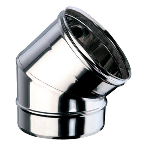 Curva 45º parede simples inox 304 Expo Inox 100 mm Curva 45º parede simples inox 304 Expo Inox 100 mm