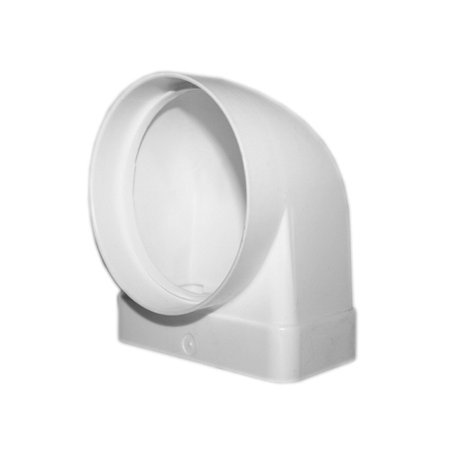 Curva 90º transição retangular/circular 55 x 110 mm - 100 mm Curva 90º transição retangular/circular 55 x 110 mm - 100 mm