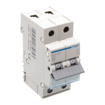 Disjuntor Hager MWN240 2P 40 A 2M com curva 3 kA