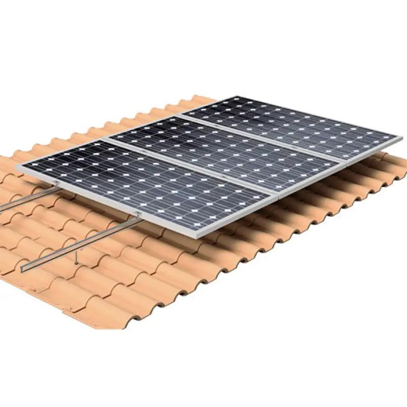 Estrutura alumínio 3 painéis fotovoltaicos coplanar Estrutura alumínio 3 painéis fotovoltaicos coplanar