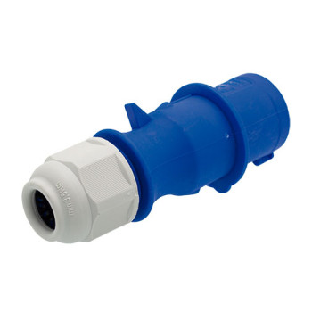 Ficha macho 5P 16 A vermelha