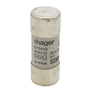 Fusível cartucho GL 22 x 58 mm 40 A Fusível cartucho GL 22 x 58 mm 40 A