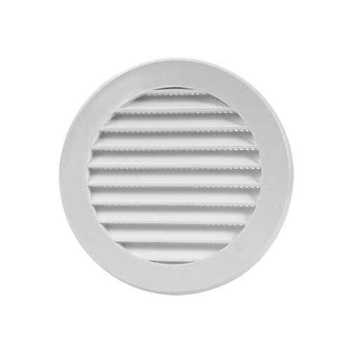 Grelha simples redonda VR100 100 mm branca Grelha simples redonda VR100 100 mm branca