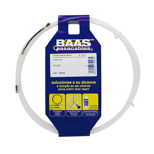Guias passa-cabos nylon 4 mm x 15 m Guias passa-cabos nylon 4 mm x 15 m