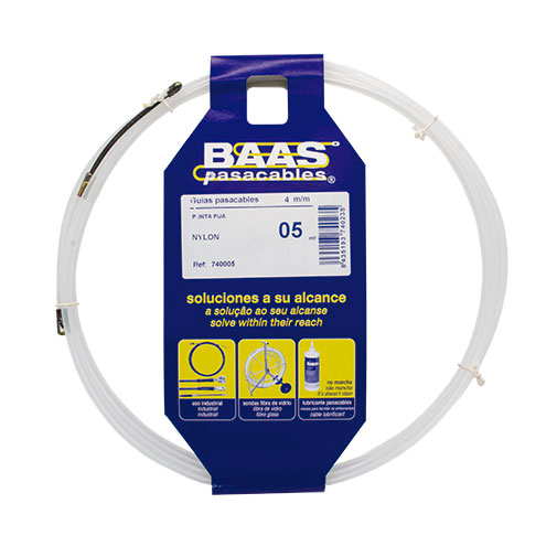 Guias passa-cabos nylon 4 mm x 5 m Guias passa-cabos nylon 4 mm x 5 m