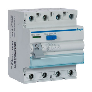 Interruptor diferencial Hager CDC 463P 4P 63 A 30 mA tipo AC
