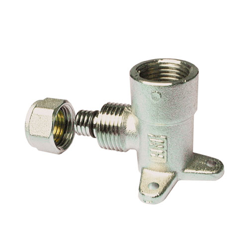 Joelho bicone metálico Henco 16 mm x 1/2" F com pater Joelho bicone metálico Henco 16 mm x 1/2" F com pater