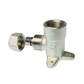 Joelho bicone metálico Henco 20 mm x 1/2" F com pater Joelho bicone metálico Henco 20 mm x 1/2" F com pater