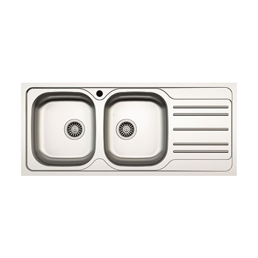 Lava-louça pousar 1160 x 500 mm com 2 pias Lava-louça pousar 1160 x 500 mm com 2 pias
